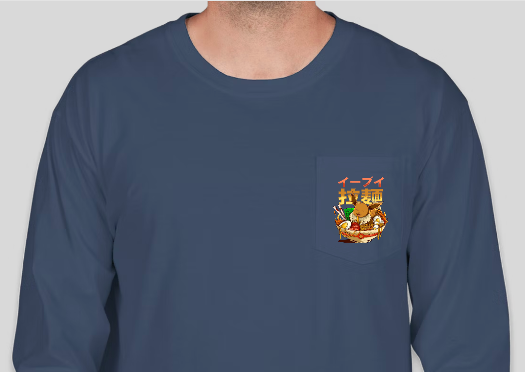 Poké Bowl - Eevee - Pocket Long Sleeve - Midnight