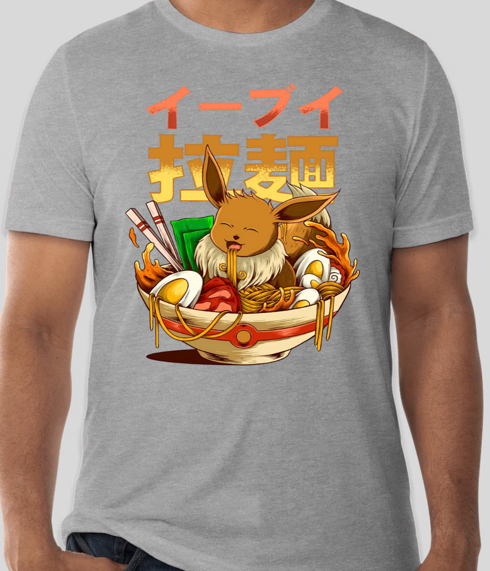 Poké Bowl - Eevee - Short Sleeve - Athletic Gray