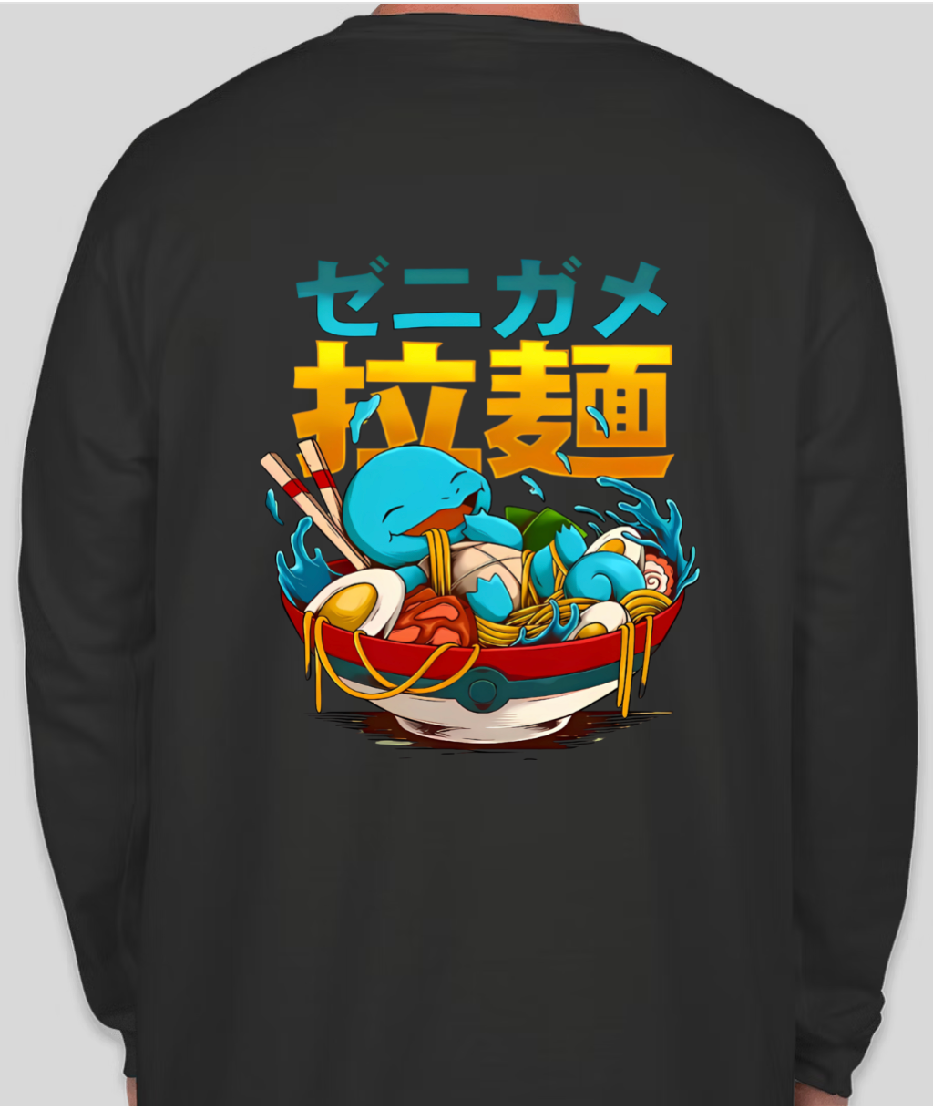 Poké Bowl - Squirtle - Pocket Long Sleeve - Black
