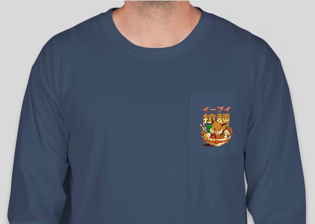 Poké Bowl - Eevee - Pocket Long Sleeve - Midnight