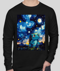 Starry Night - Bulbasaur - Long Sleeve - Black