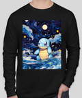 Starry Night - Squirtle - Long Sleeve - Black