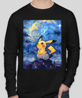 Starry Night - Pikachu - Long Sleeve - Black