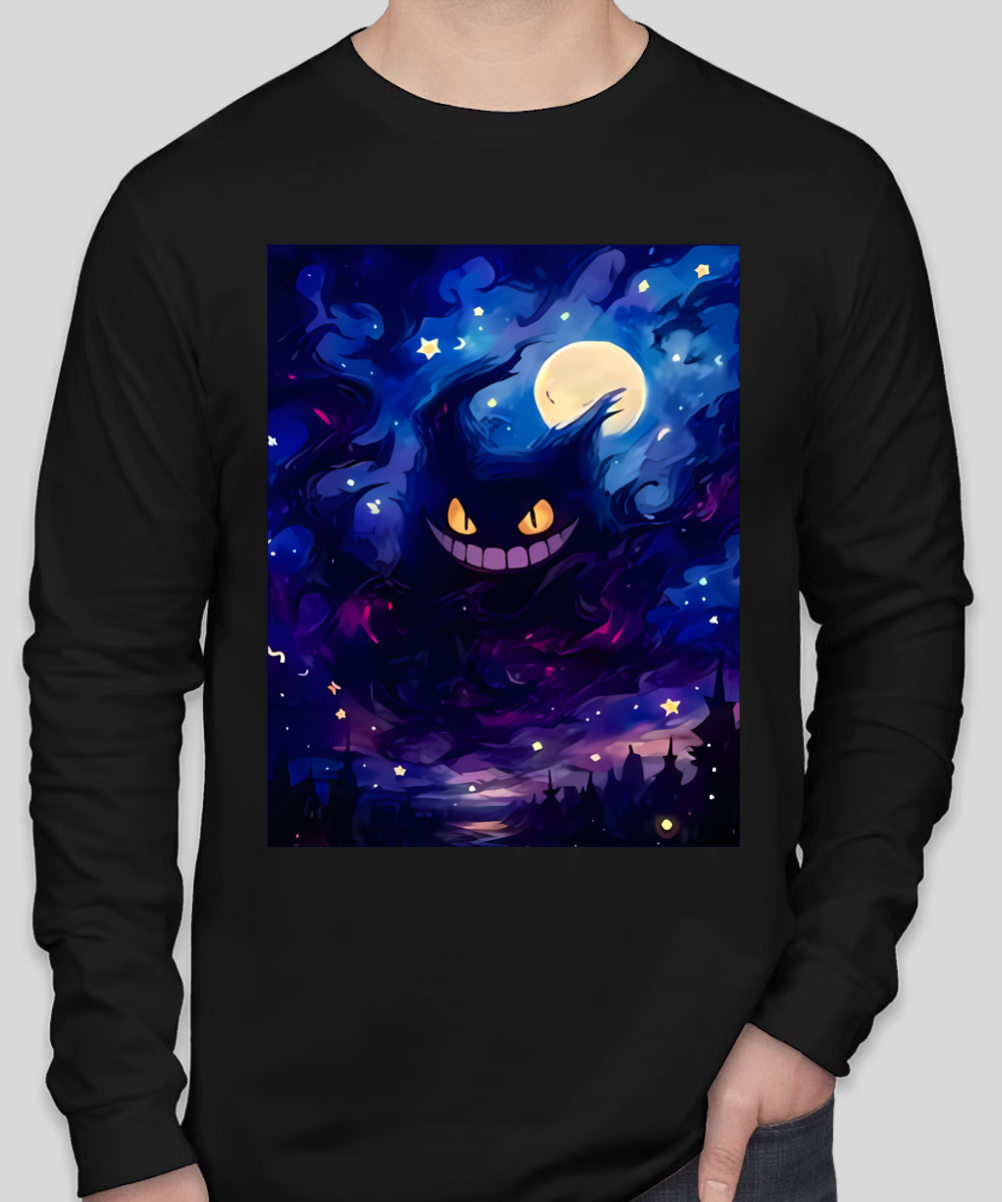 Starry Night - Gengar - Long Sleeve - Black