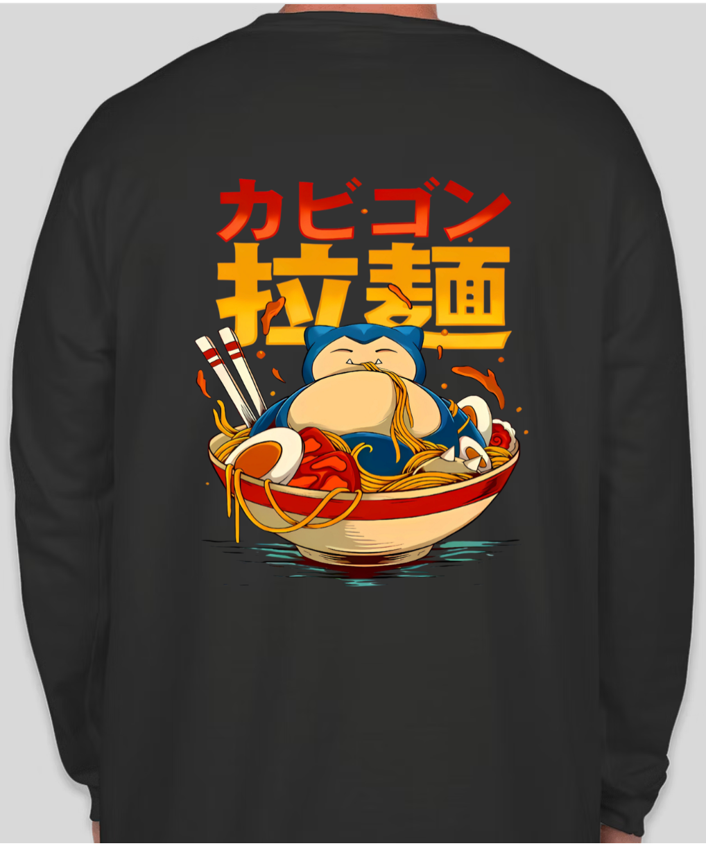Poké Bowl - Snorlax - Pocket Long Sleeve - Black