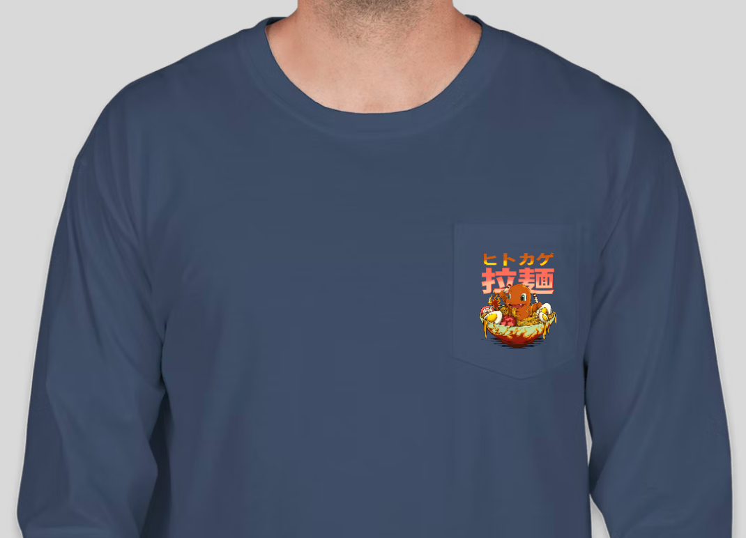 Poké Bowl - Charmander - Pocket Long Sleeve - Midnight