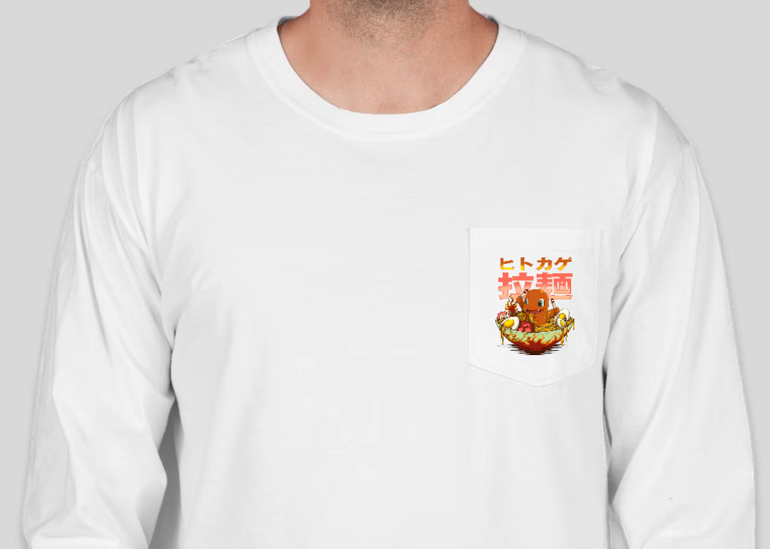 Poké Bowl - Charmander - Pocket Long Sleeve - White