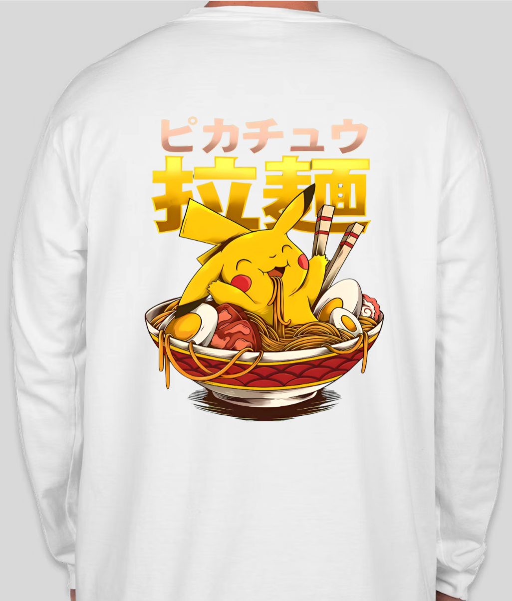 Poké Bowl - Pikachu - Pocket Long Sleeve - White