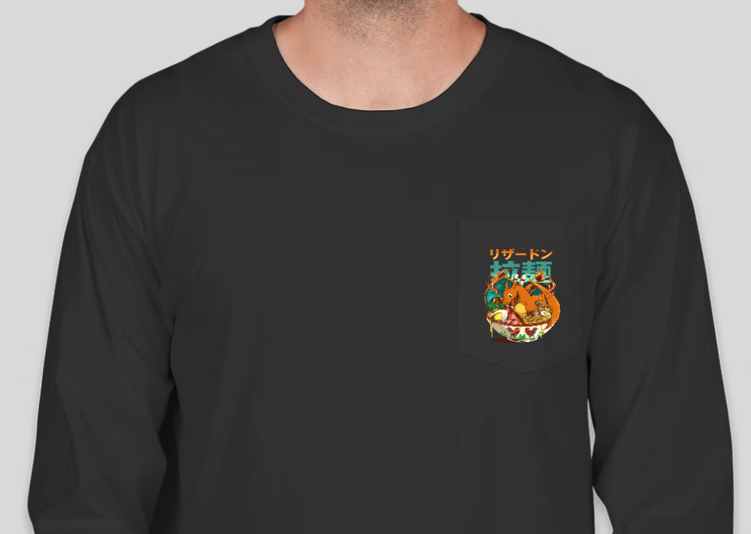 Poké Bowl - Charizard - Pocket Long Sleeve - Black
