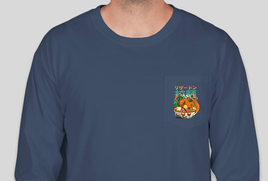 Poké Bowl - Charizard - Pocket Long Sleeve - Midnight